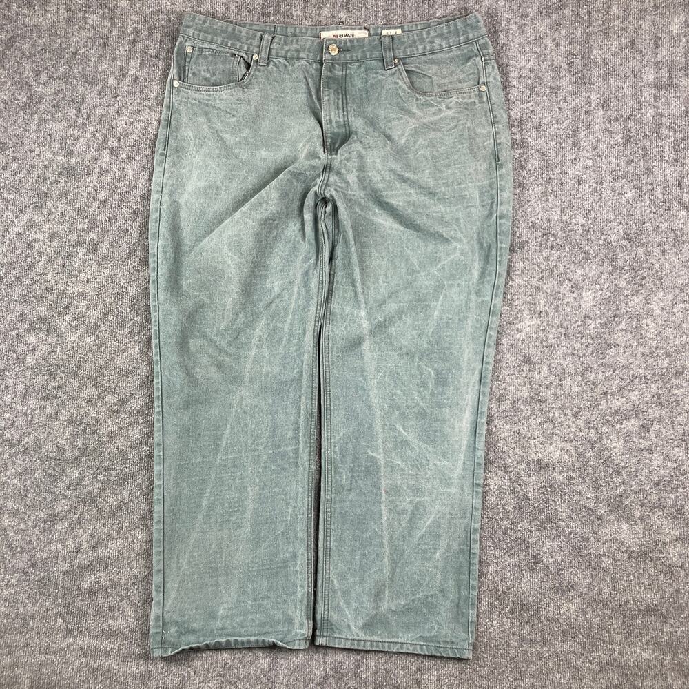 PJ Mark Jeans Mens Size 44 Green Straight Leg Cotton Faded Casual Denim Pants